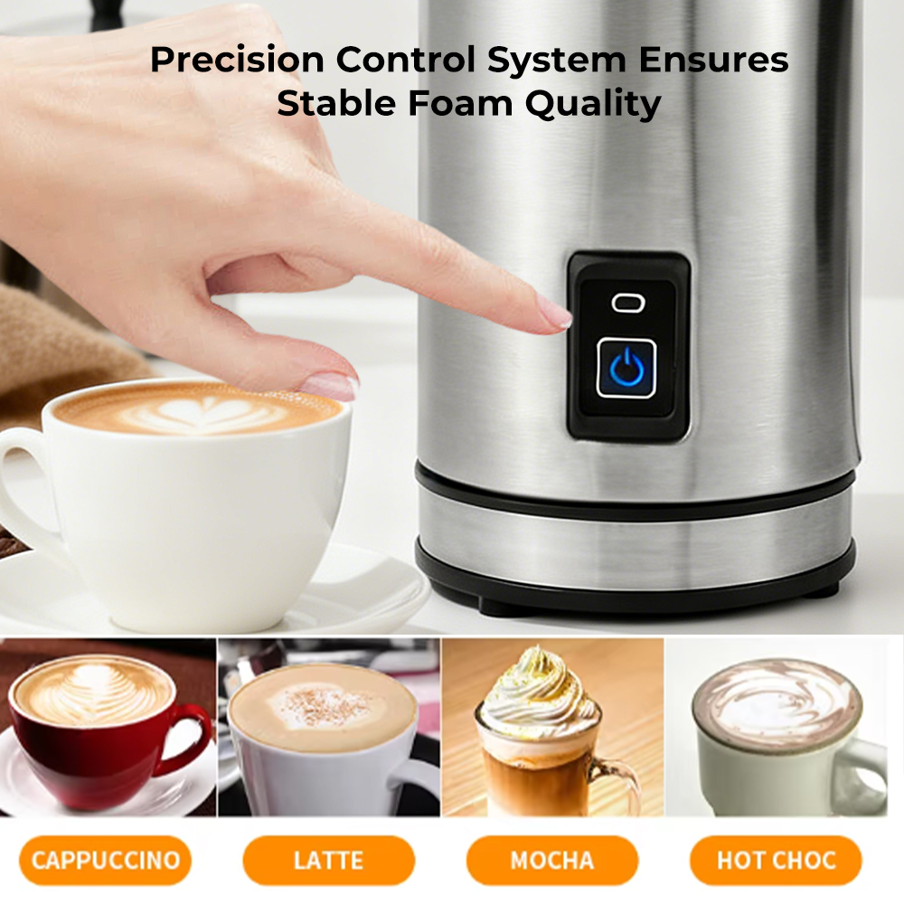 500W Stainless Steel Electric Milk Frother & Hot Chocolate Maker – Multi-Function Automatic Milk Warmer|MF01