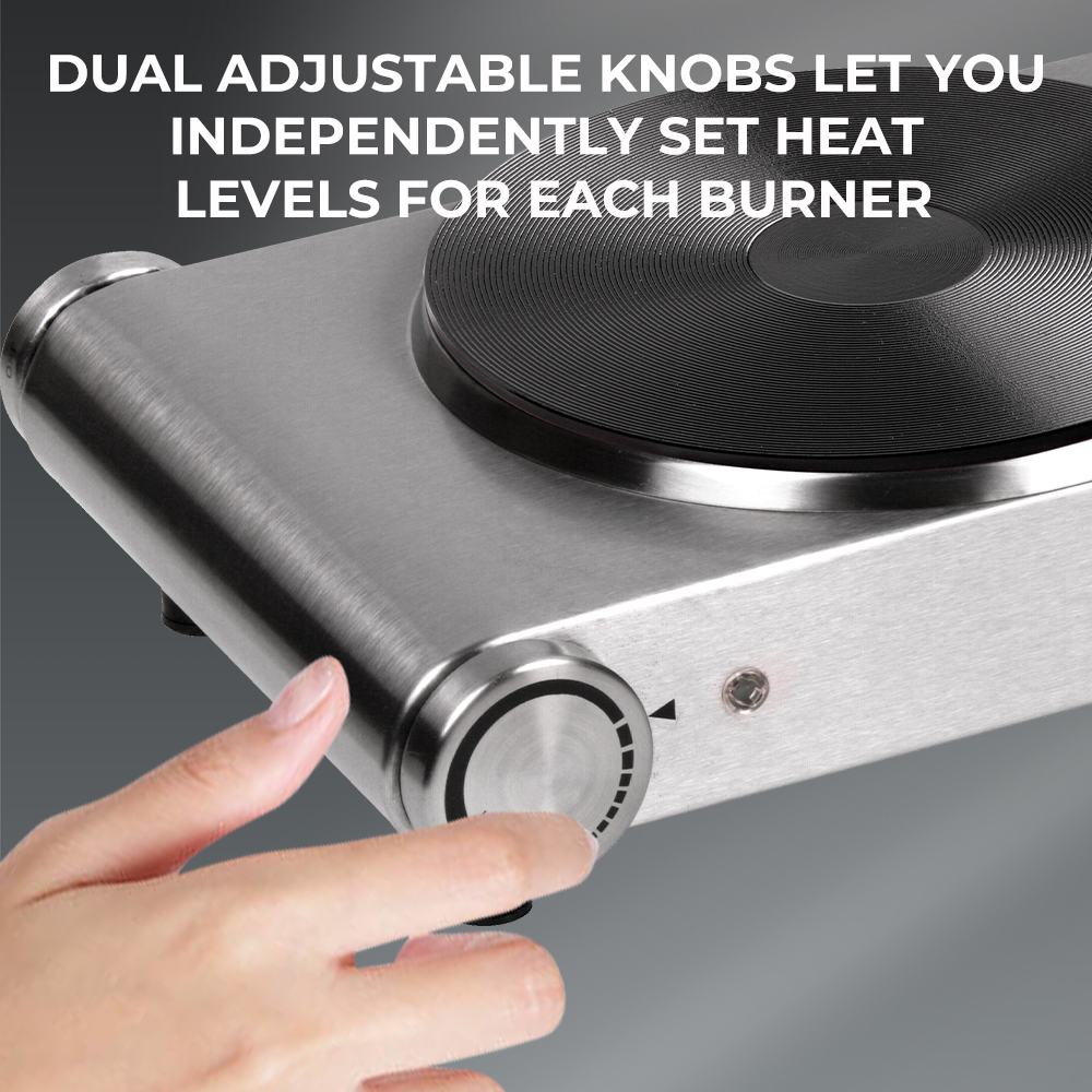 Commercial Double Electric Hot Plate | Stainless Steel Countertop Dual Burner for Wholesale & OEM |ES-3201