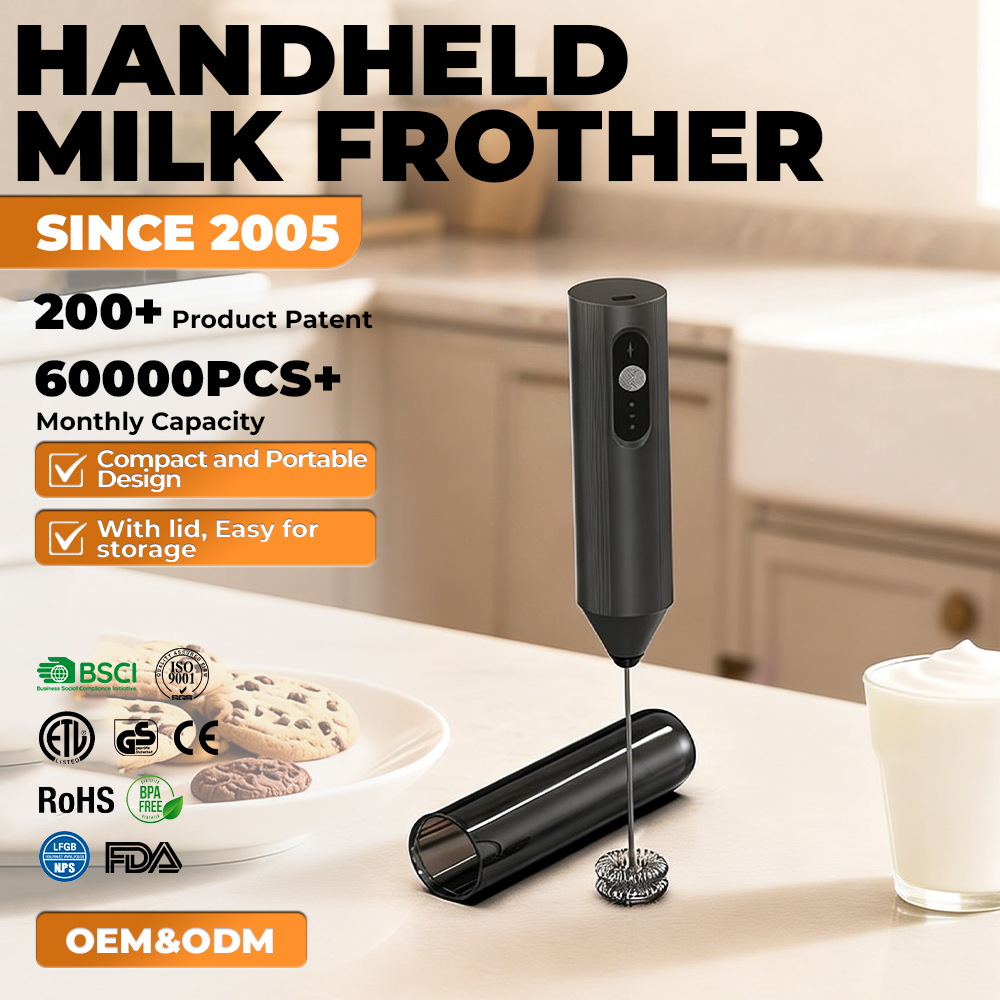Rechargeable USB-C Handheld Milk Frother | Stainless Steel Whisk EF-A