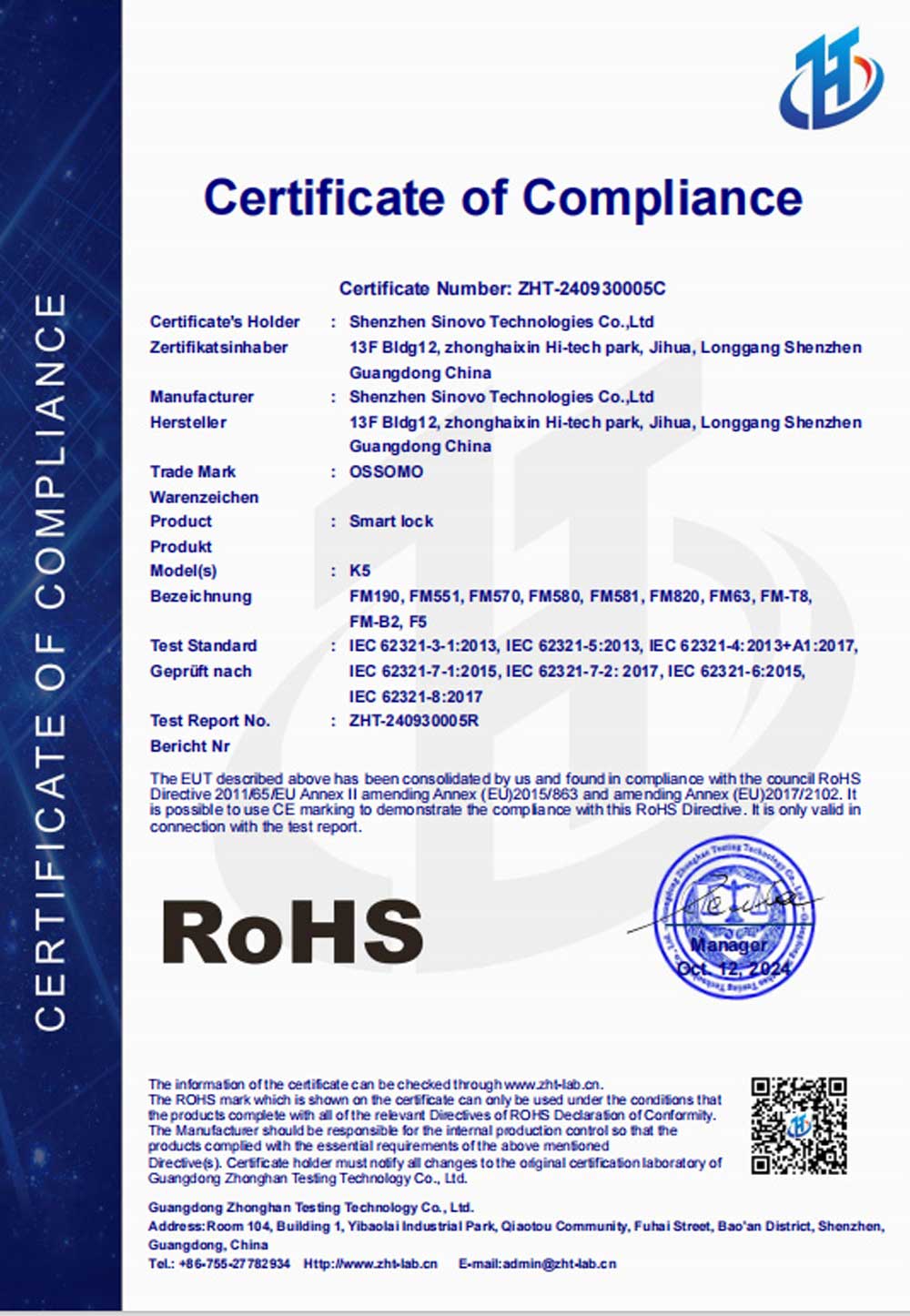 ROHS Certification