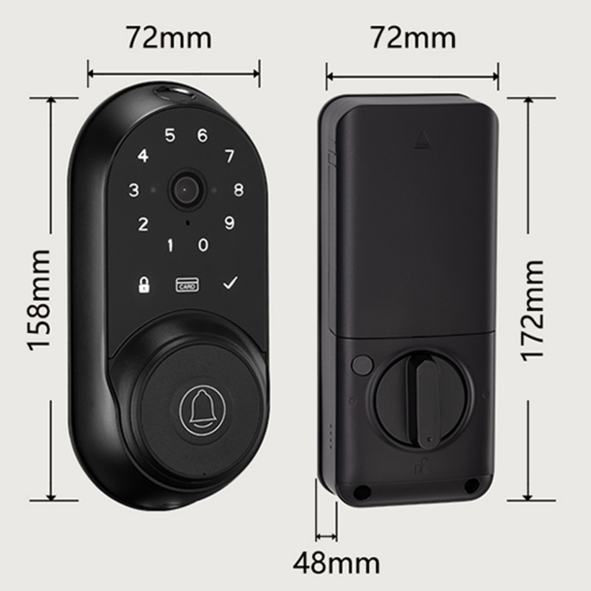 带视频门铃的 WIFI 智能门锁，支持 Google Home、Alexa、涂鸦智能 FM880 详情 (1)