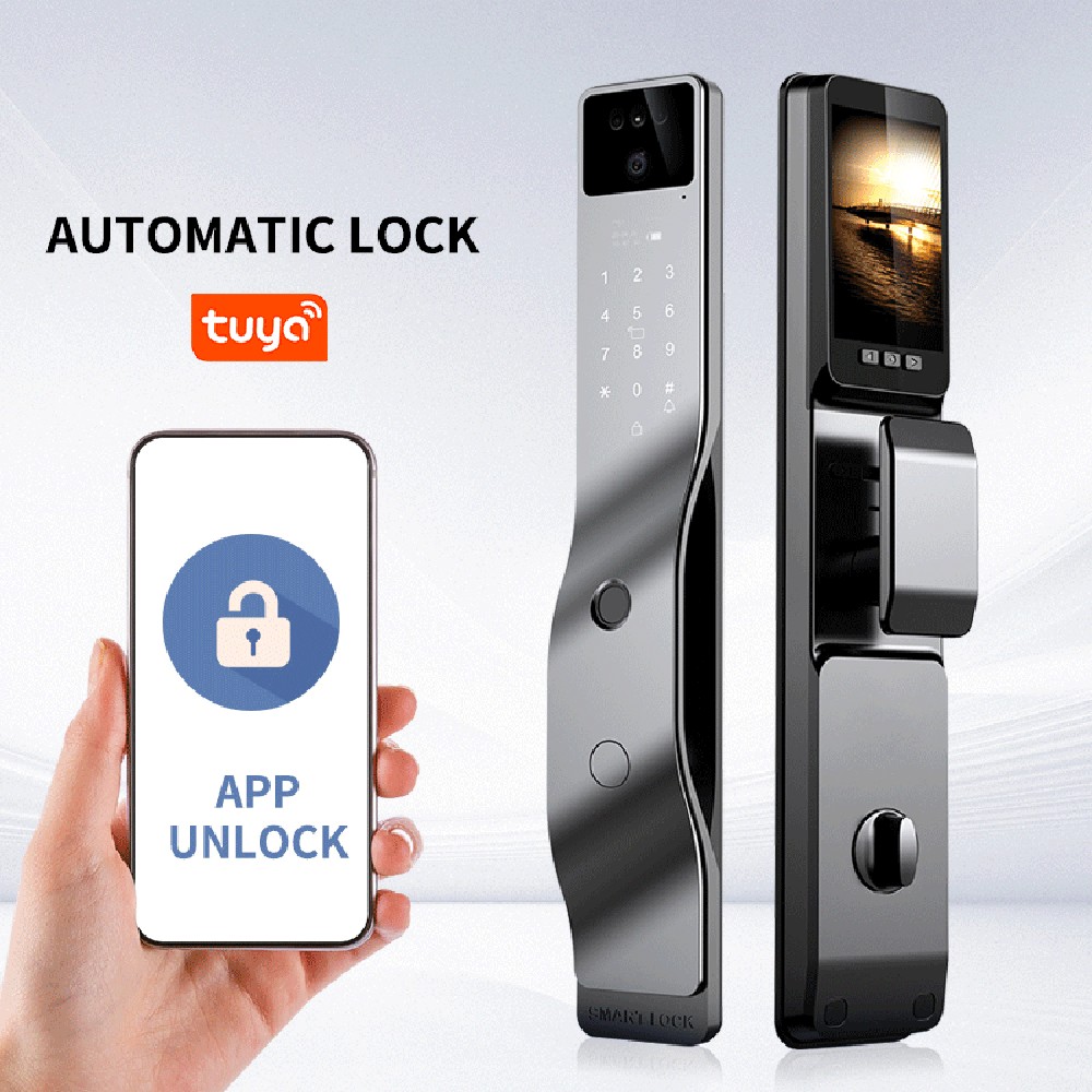 WIFI Smart Mortise Lock with Tuya Video Doorbell support Face Scan Palm Vein F7