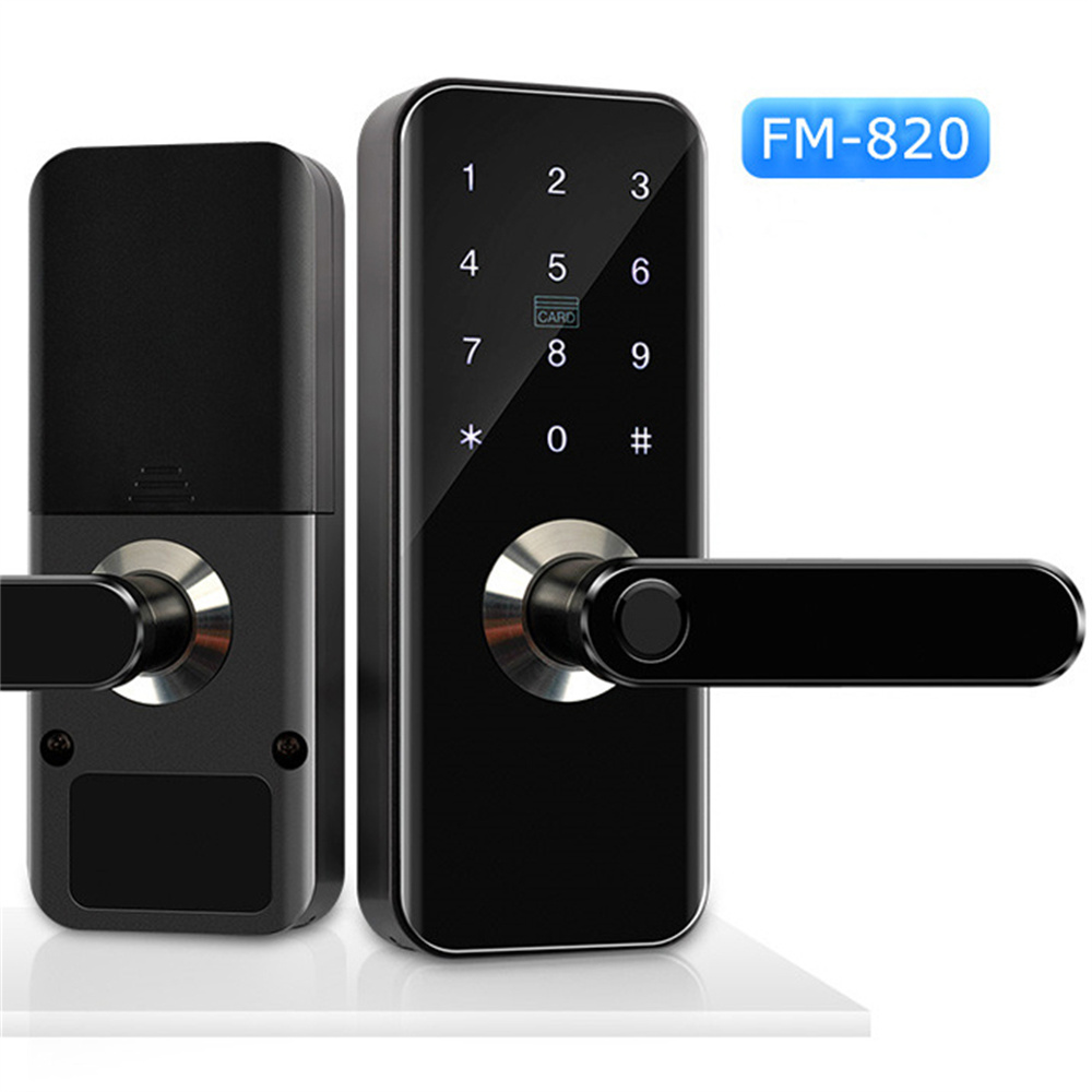 Fingerprint Smart Lever Lock  with one touch Keyless Entry fits US Knob & Lever FM820