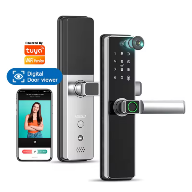 Front Door Keypad Lock with Fingerprint and Doorbell B2