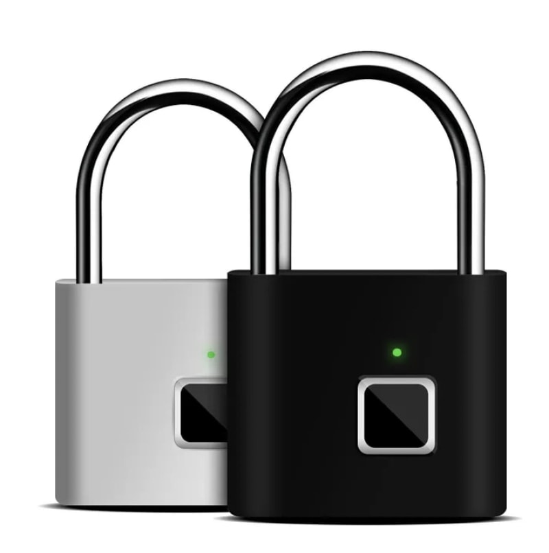 Fingerprint padlock with morse code backup that is rechargeable and portable for everyday use FM570