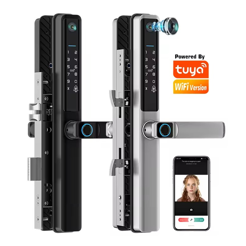 Keyless entry door lock for slim sliding door with camera and doorbell F5 PRO