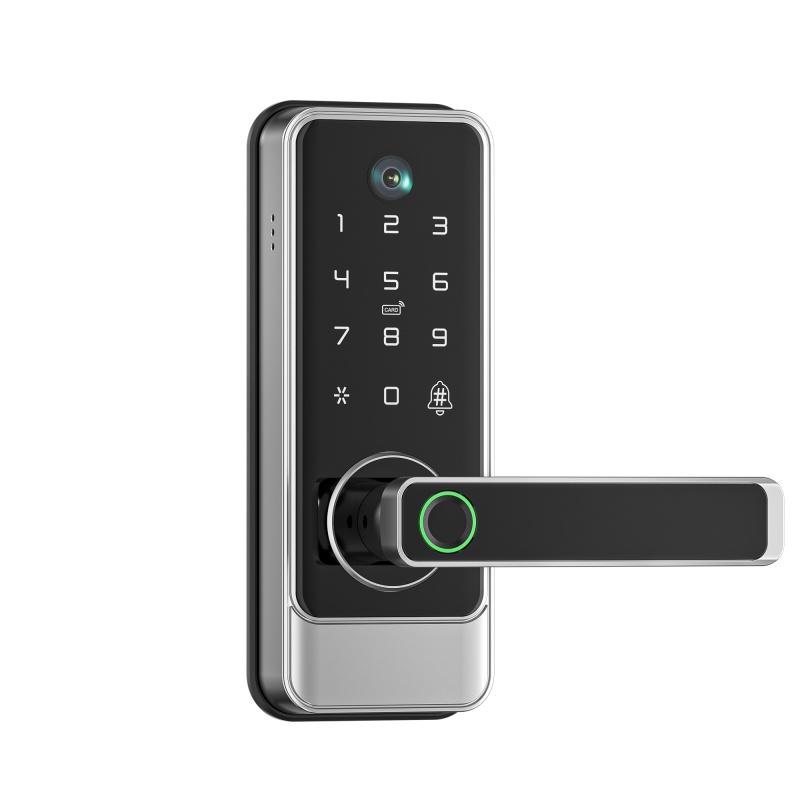 Keyless Entry Lever Lock with doorbell and Video Camera for Live Viewing