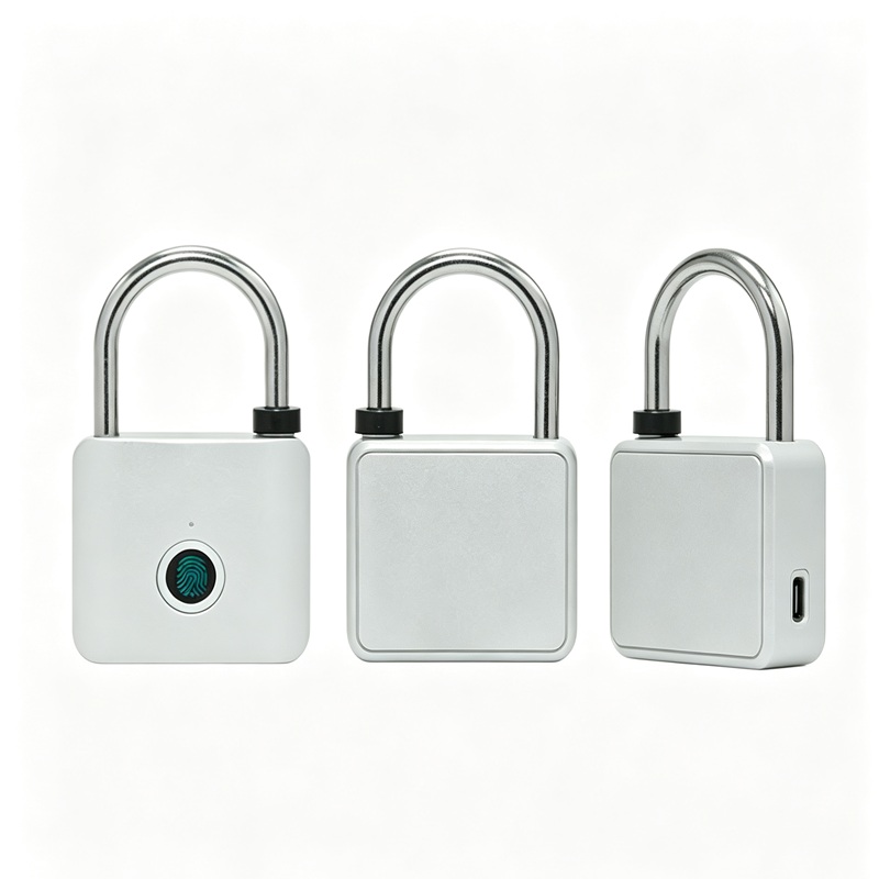 Bluetooth biometric Intelligent Padlock with IP65 Waterproof and Type-C Rechargeable Battery FMP008