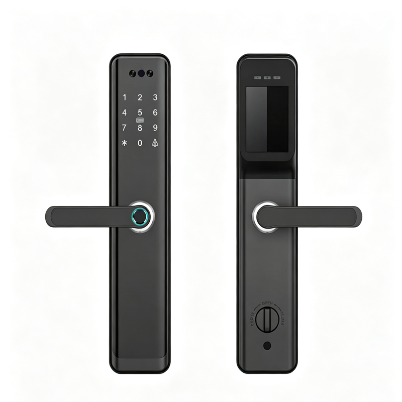 Smart Lever Lock with Fingerprint Facial Recognition and Video Doorbell Tuya WiFi TTlock FM-128