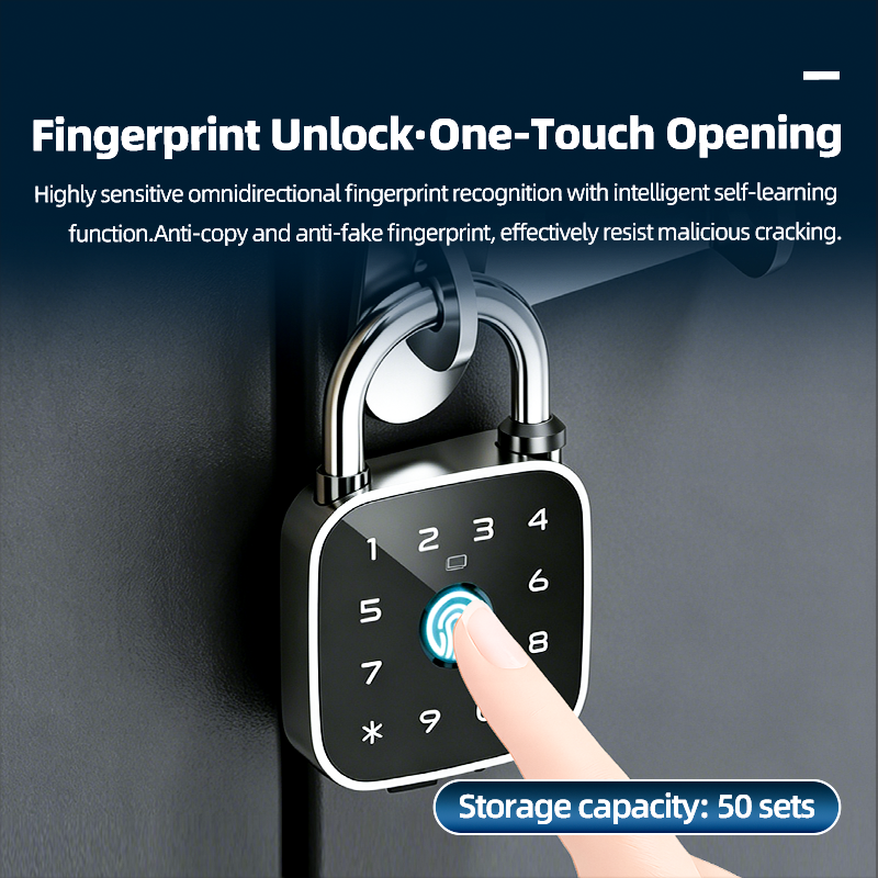 Smart Biometric Padlock with Scramble-Code Keypad and Tuya App Control FMP009