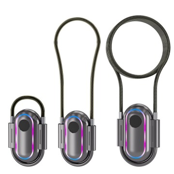 Fingerprint Smart Padlock with IPX5 Waterproof and 3 Steel Cable Lengths FMP002