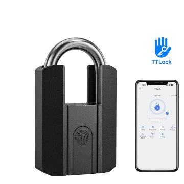 Heavy-Duty Fingerprint Padlock with IP67 Waterproof Shackle and TTLock Bluetooth FMP004
