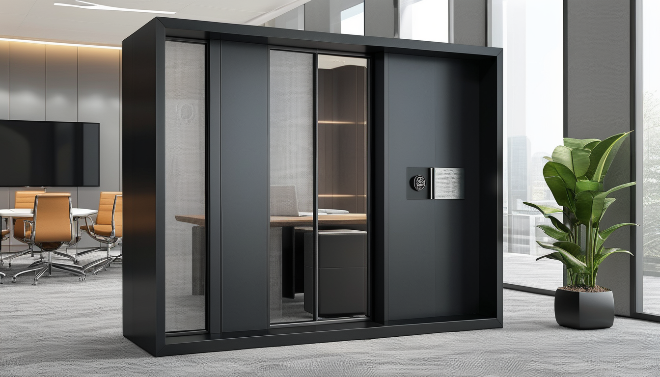 Keypad Lock Box For Modern Corporate Office Partitions And Meeting Rooms