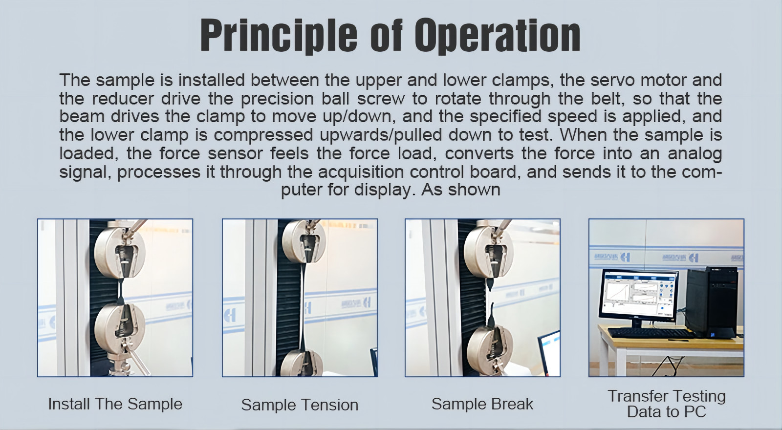 Single Column Tensile Strength Testing Machine for Plastic Material (15)w89