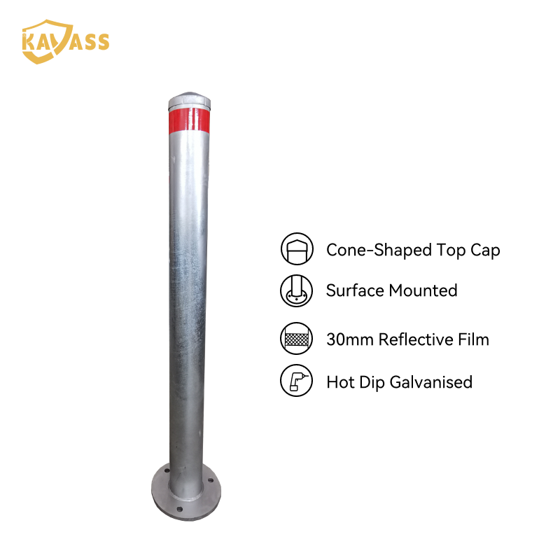 KAVASS Hot Dip Galvanized Surface Mounted Bollard-Removable Top Cap