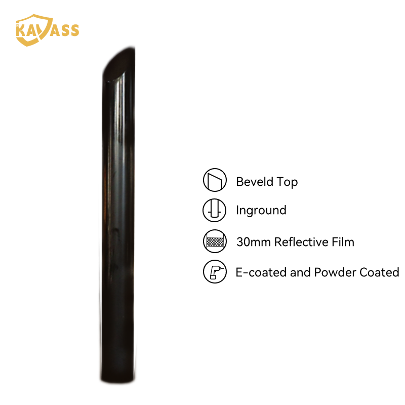 KAVASS In-Ground Carbon Steel Bollard – Beveled Top | Factory Direct | 2-Year Warranty
