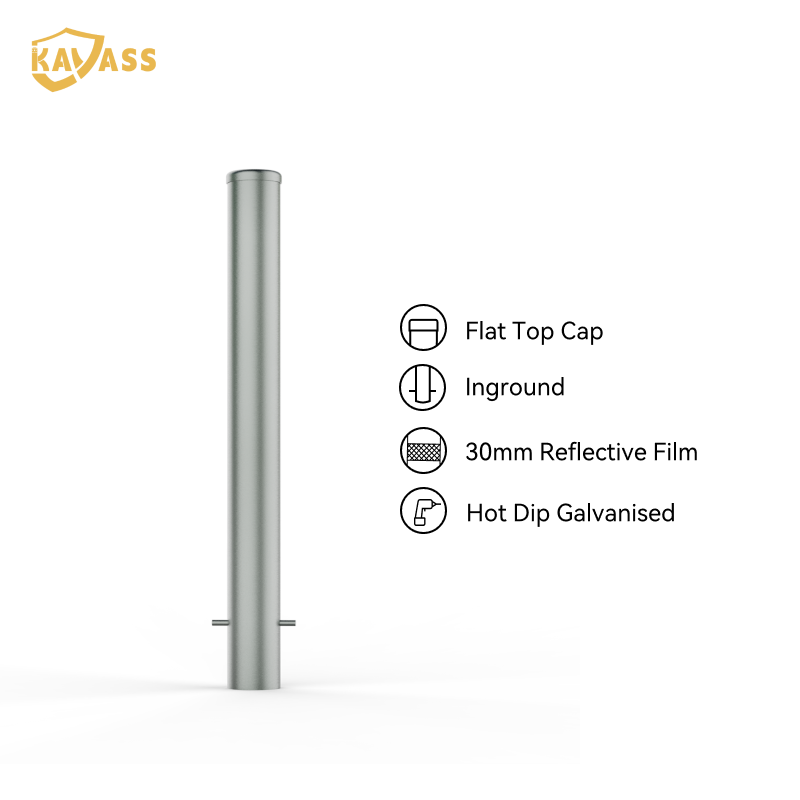 KAVASS Hot-Dipped Galvanized In-Ground Bollard | Custom Logo & Size | Factory Direct