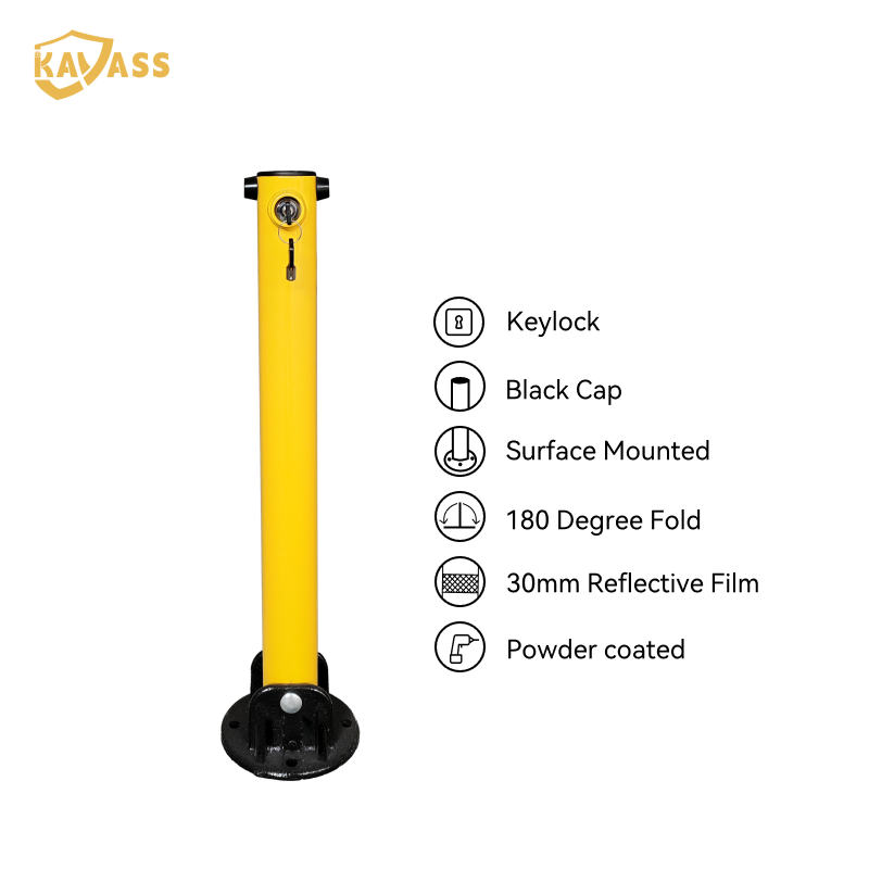 KAVASS Fold-Down Bollard – 180° Tilt | Keylock Operation | 3-Day Delivery