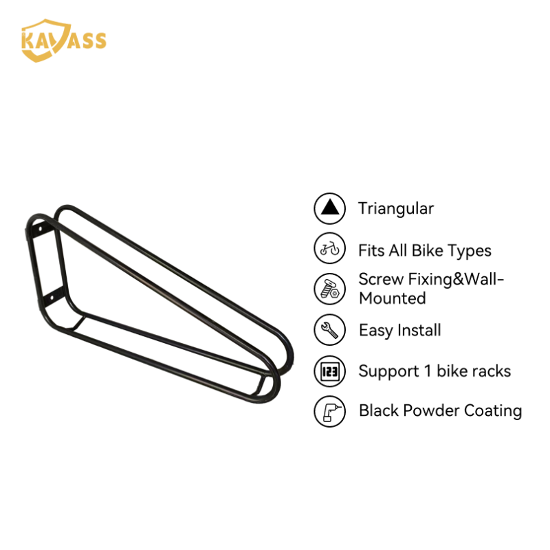 KAVASS Triangular Wall-Mounted Bike Rack – KVS-WMBR-T1-OP | Single-Bike Suspension