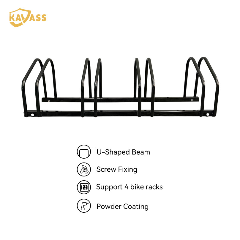 KAVASS U-Shaped 4-Bike Parking Rack – KVS-SBR-U4-0H | Powder Coated Finish