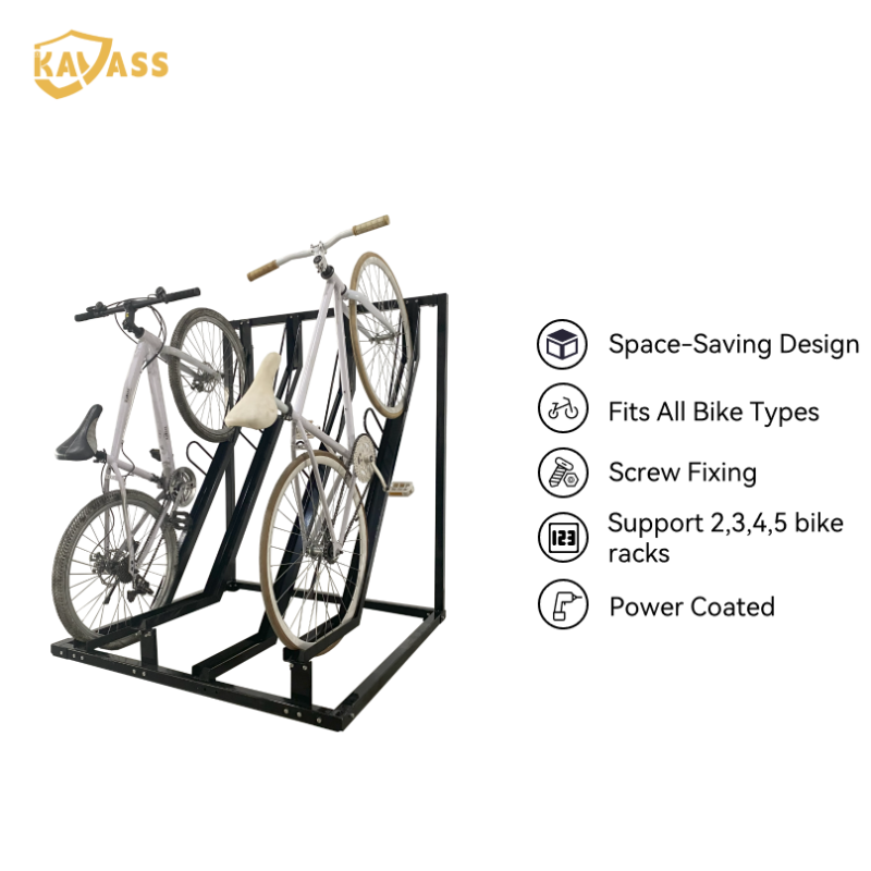 Commuter Semi-Vertical Bike Rack – Space-Efficient Secure Storage