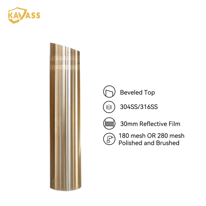 KAVASS Stainless Steel Sleeve Bollard – Beveled Top, Removable Design, Factory Direct
