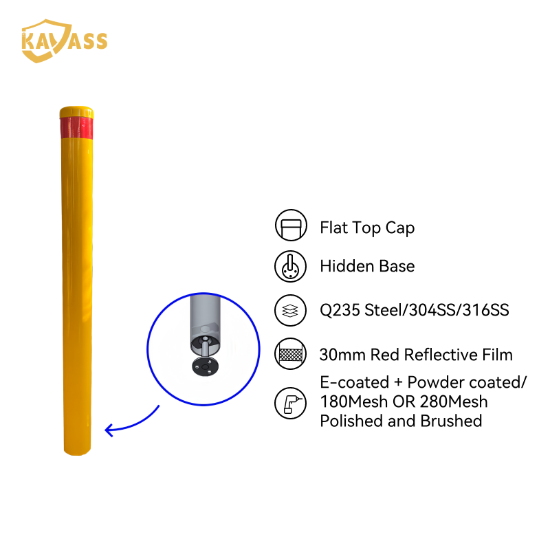 KAVASS Hidden Base Fixed Bollard – Carbon Steel / Stainless Steel, OEM & ODM Supported