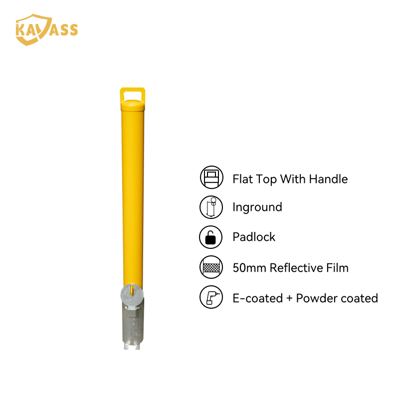 KAVASS Removable Bollard – Hot-Dip Galvanized Sleeve, In-Ground Installation, High Visibility