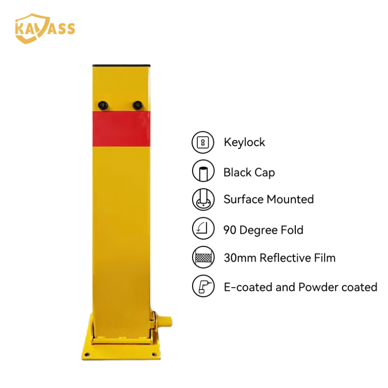 KAVASS Fold-Down Square Bollard, Anti-Collision Protection, OEM/ODM Supported