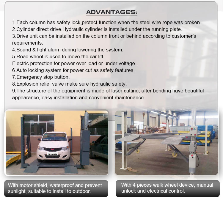 Heavy Duty Hydraulic Space-Saving 4 Post Parking System (13)