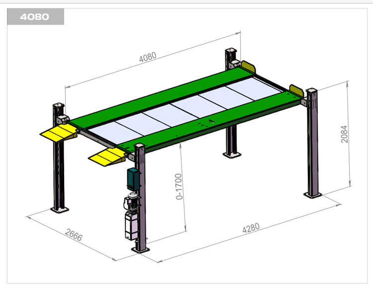 Heavy Duty Hydraulic Space-Saving 4 Post Parking System (6)