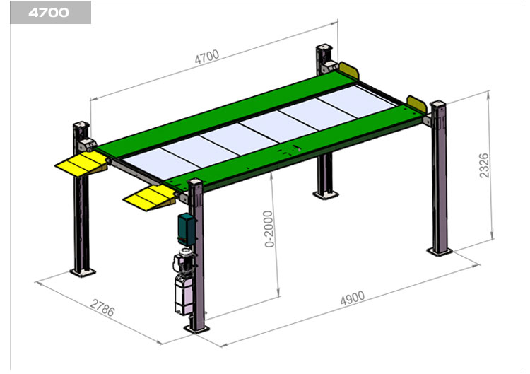 Heavy Duty Hydraulic Space-Saving 4 Post Parking System (7)