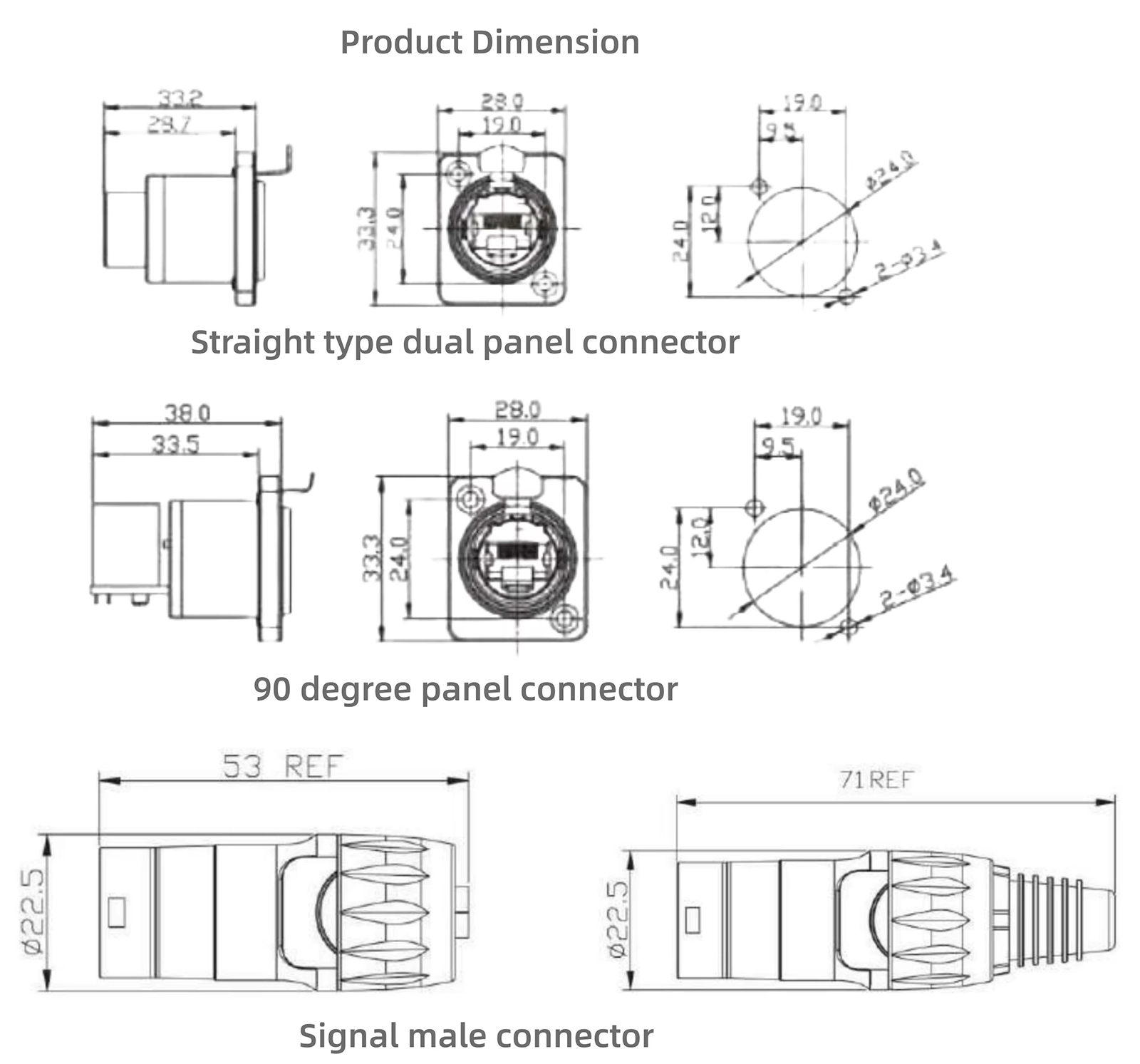 Ethernet RJ45 IP65 IP44 Waterproof Connector Connector (2)