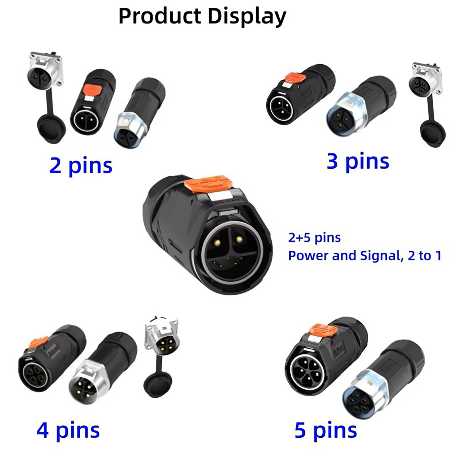 Jnicon IP67 MJ24 New Energy Electrical Metal Waterproof Connector (3)