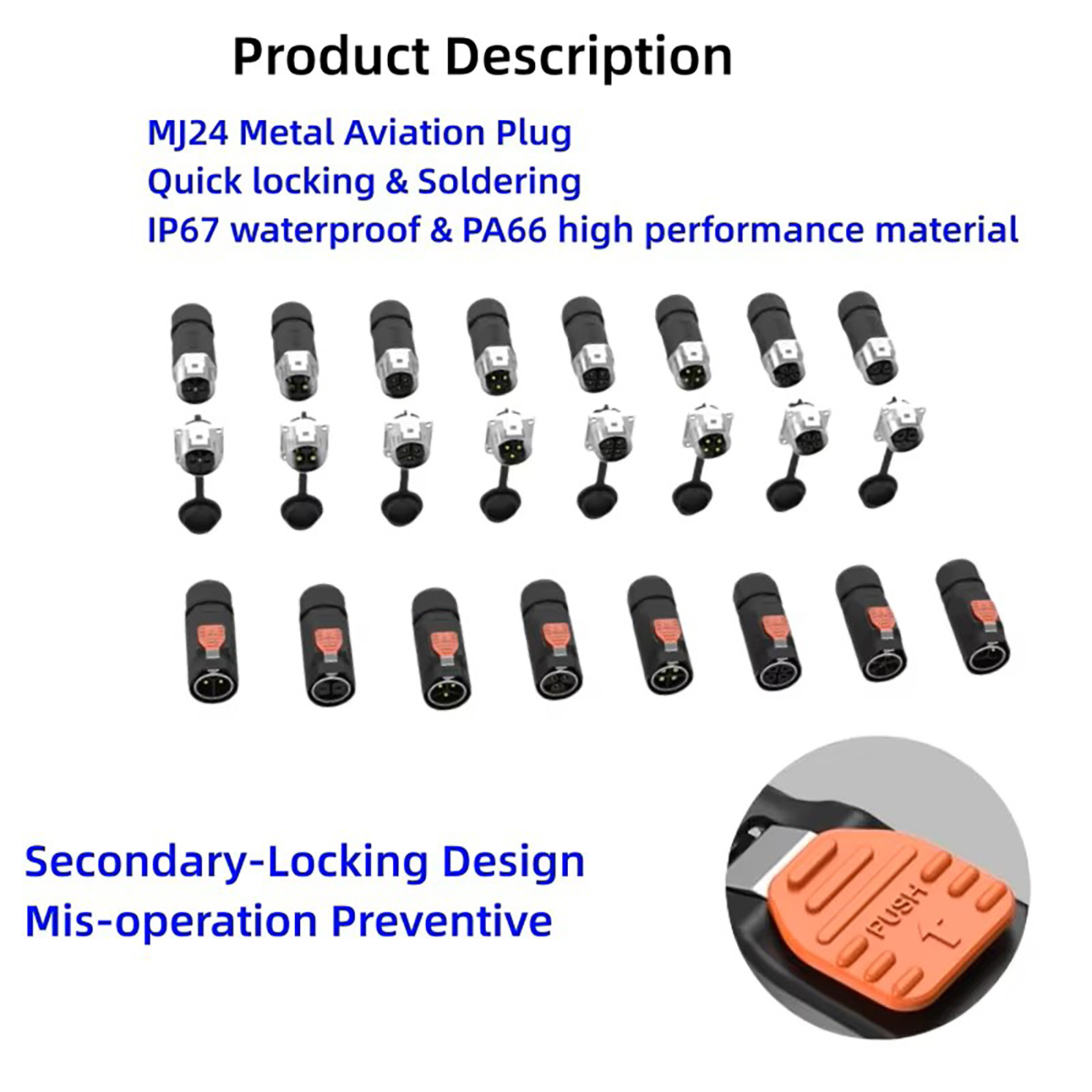 Jnicon IP67 MJ24 New Energy Electrical Metal Waterproof Connector (4)