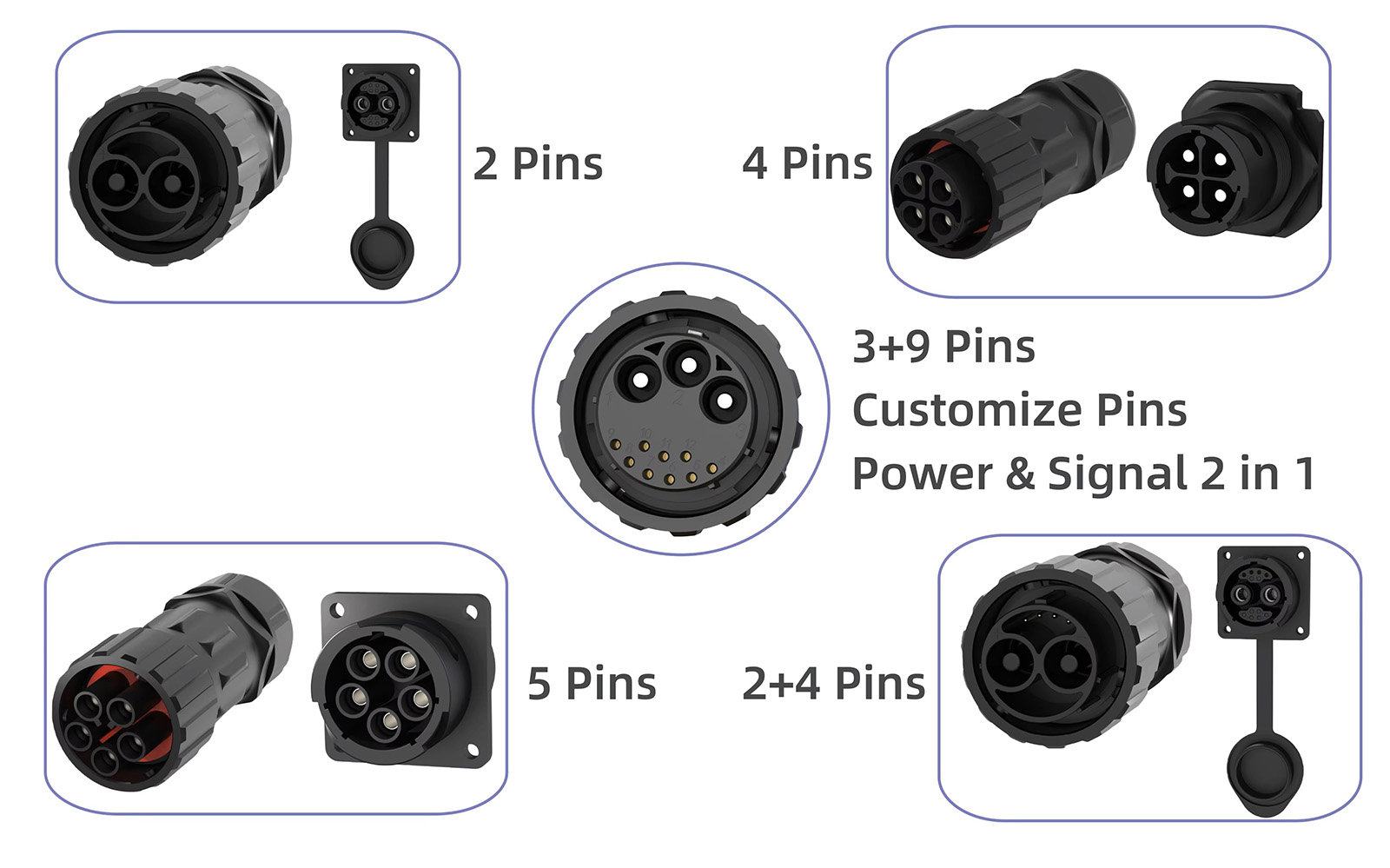 Jnicon M40 Cable Circular Power Plug Waterproof Connector (2)