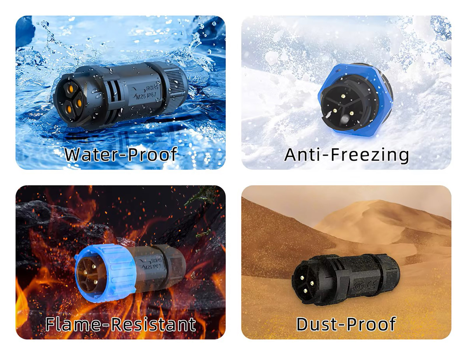 Jnicon M40 Cable Circular Power Plug Waterproof Connector (4)