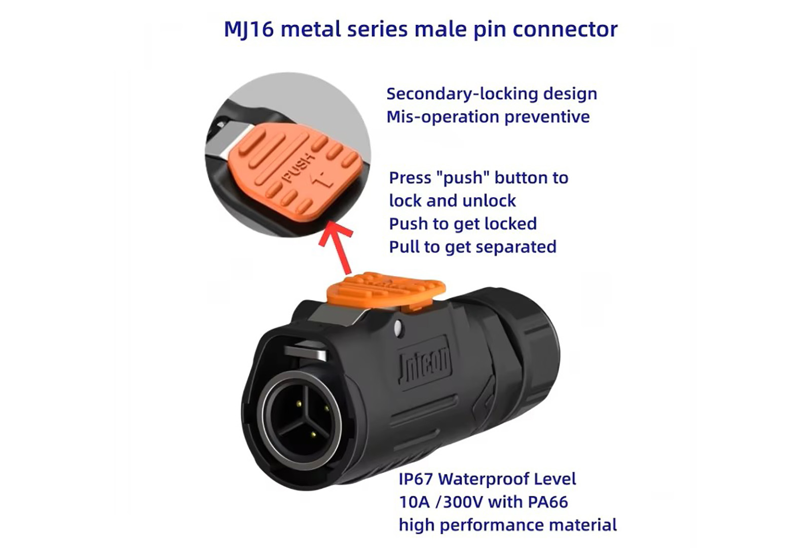 Jnicon Power Solar IP67 Metal Socket Quick Lock Waterproof Connector (3)