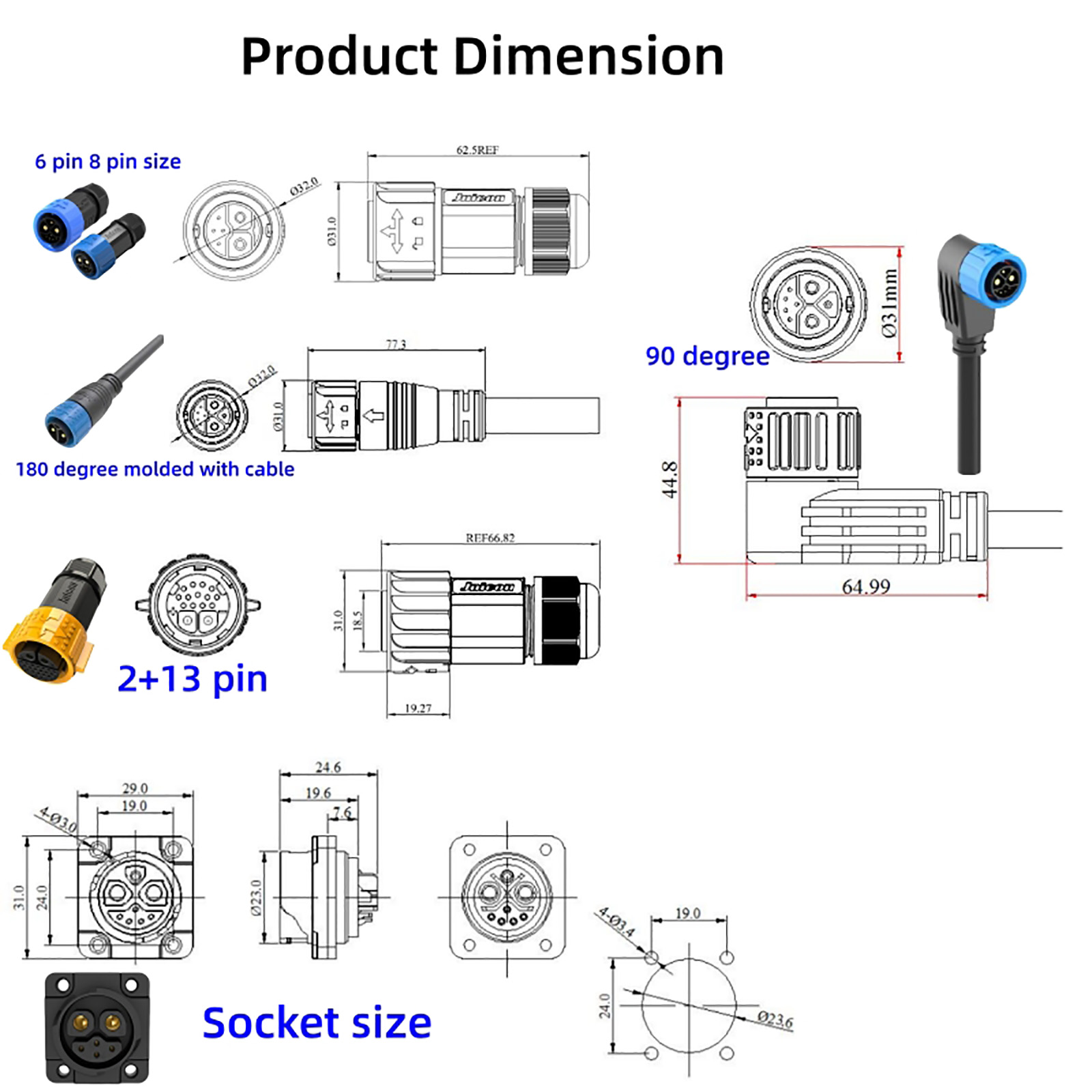 M23 IP67 waterproof quick-lock connector (1)