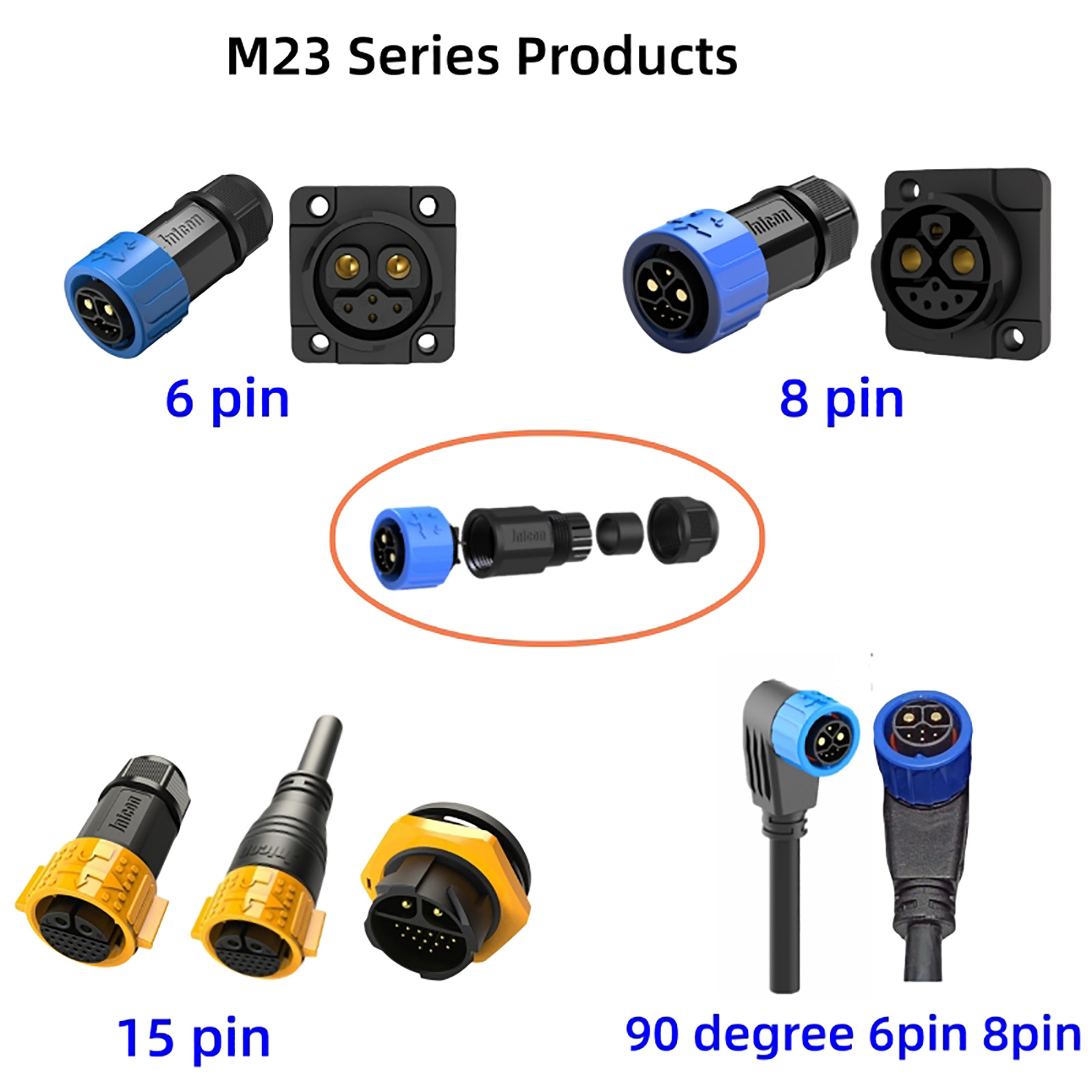 M23 IP67 waterproof quick-lock connector (2)