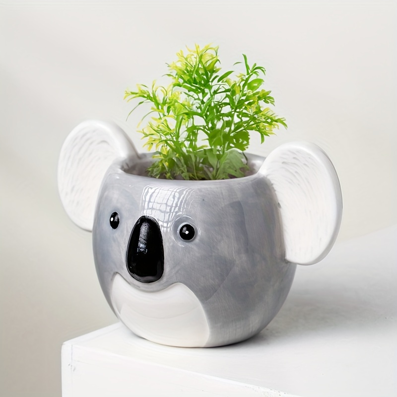 Cartoon Koala Ceramic Pots For Plants Planter Indoor pott...