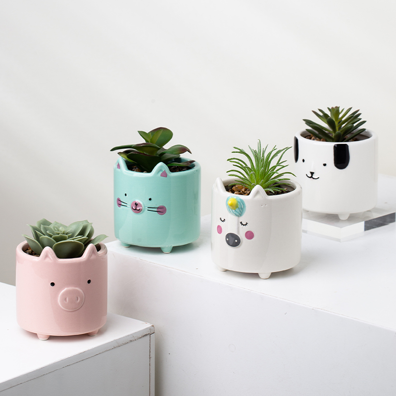 Animal Succulent Plants Planters Mini Small Ceramic Bonsai Pot Artificial Plant