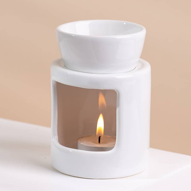 White Aroma Essential Fragrance Wax Melt Tealight Candle Warmer Ceramic