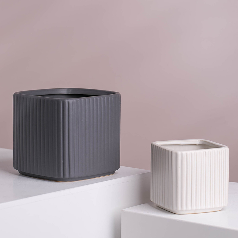 Hot Sell Ceramic Square Matte Custom Flower Pots Garden planters