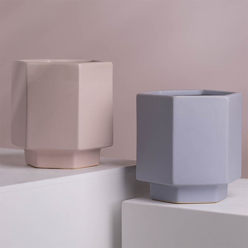 Modern decorative shape porcelain flower pot for garden planter