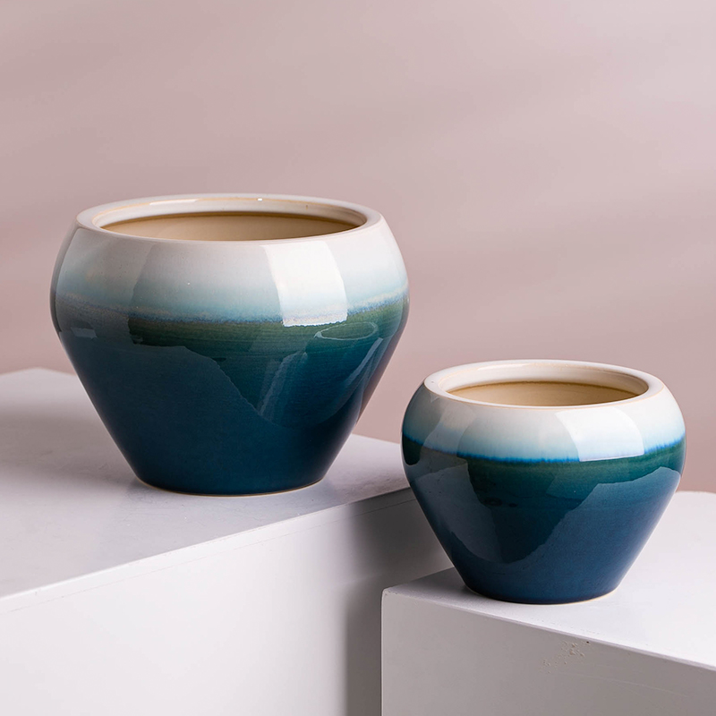 Custom Logo Modern Gradient Color Round Flower Pots For P...