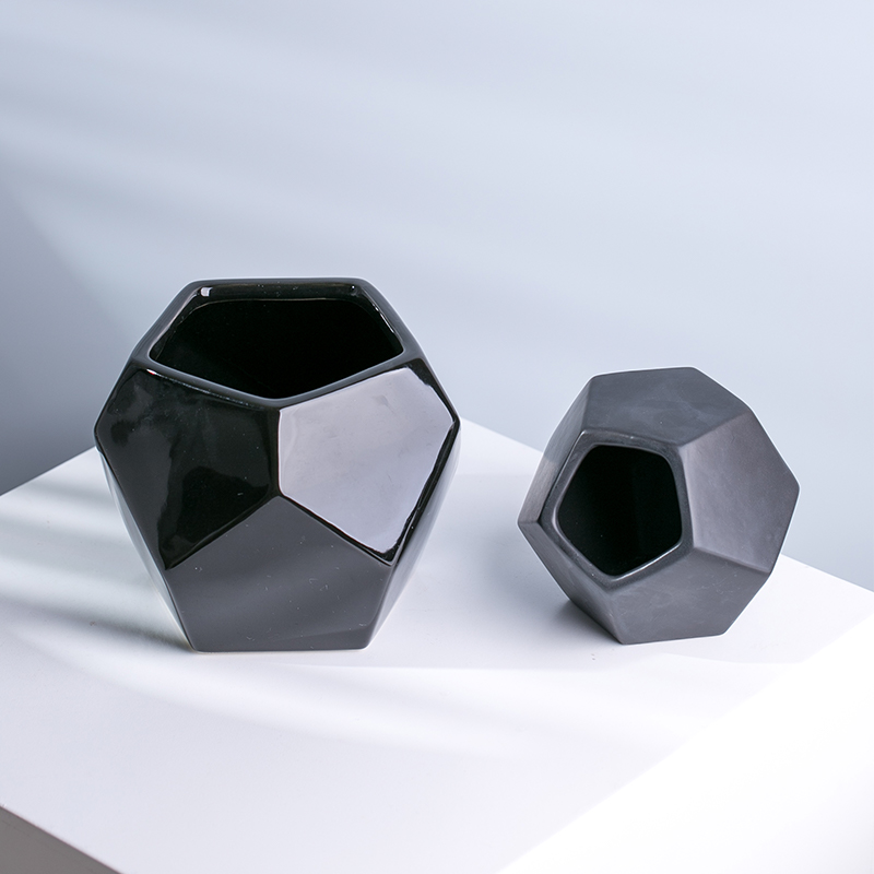 Hot Selling Modern Polygonal Ceramic Flower Pots & Planters Garden Decorative