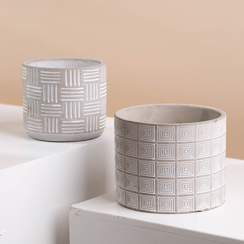 Cylinder Cement Pots For Plants Home Decor Indoor Planter Concrete Ceramic Flower Pot