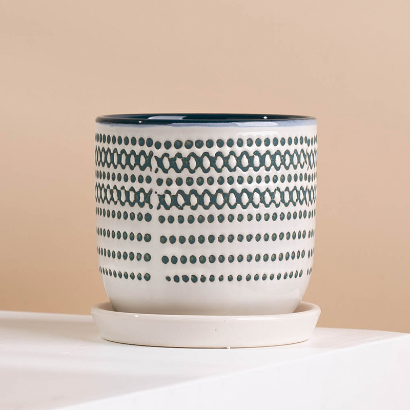 OEM/ODM Custom Decoration Custom Ceramic Flower Pots Planters With Tray