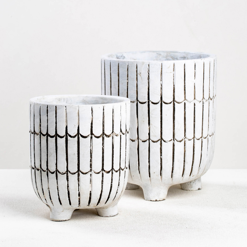 Custom Cement Flower Pot Planter Indoor Home Decor Concrete Flower Pots With Feet